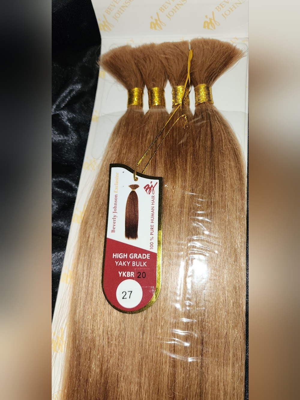 Human 100% Hair Braiding Beverly Johnson 18" Yaky Straight Bulk Color# 27